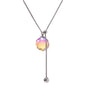 Oudisijewelry Adjustable faceted glass pendant necklace