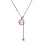 Oudisijewelry Adjustable faceted glass pendant necklace
