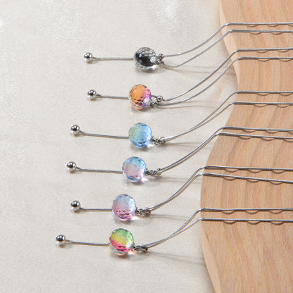 Oudisijewelry Adjustable faceted glass pendant necklace