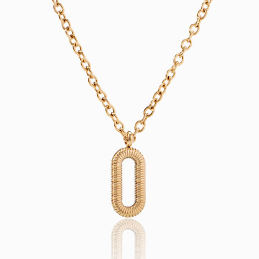 Stainless Steel 18K Gold-Plated Pendant Necklace