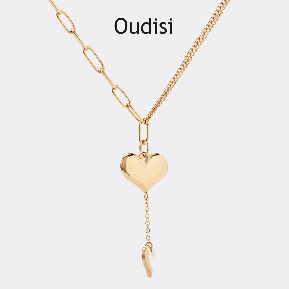 18CT gold-plated Y- heart necklace