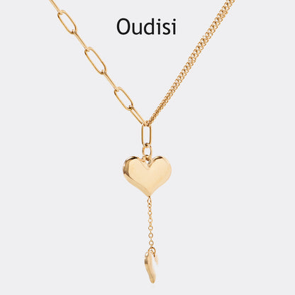 18CT gold-plated Y- heart necklace