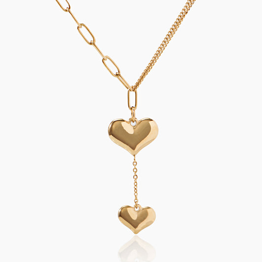 18CT gold-plated Y- heart necklace
