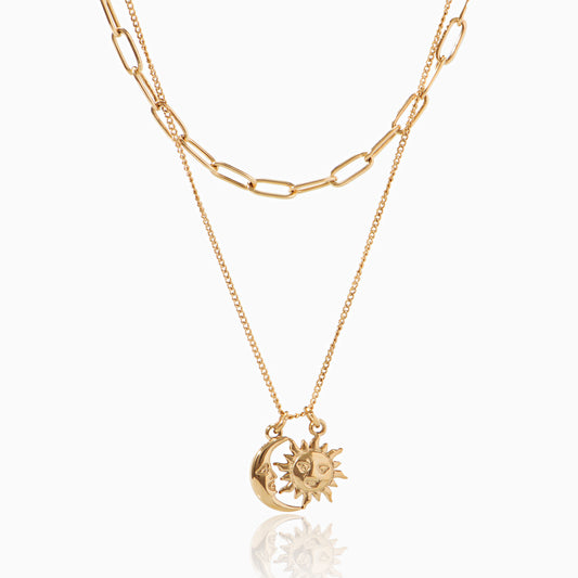 moon&sun stack necklaces
