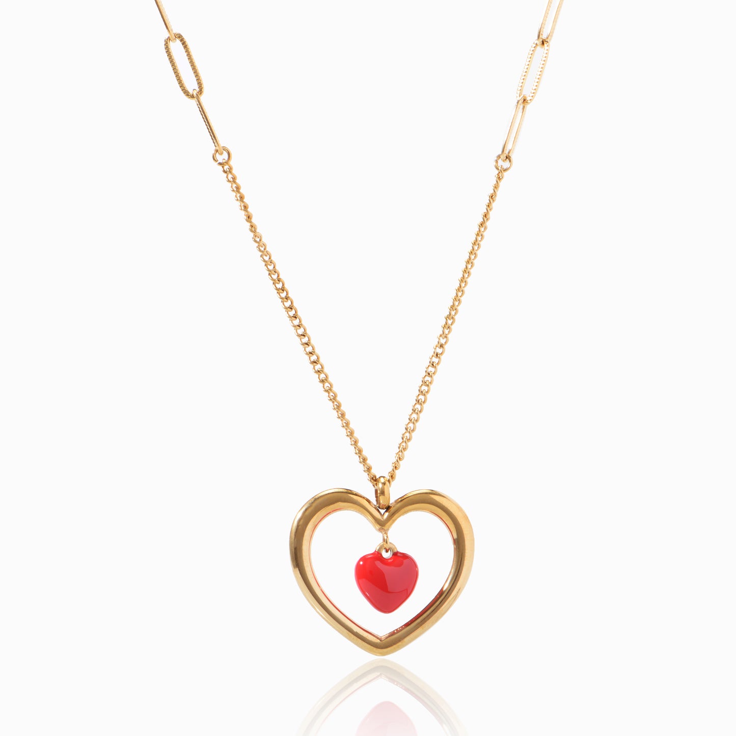 Oudisijewelry 316L Stainless steel heart pendant necklace