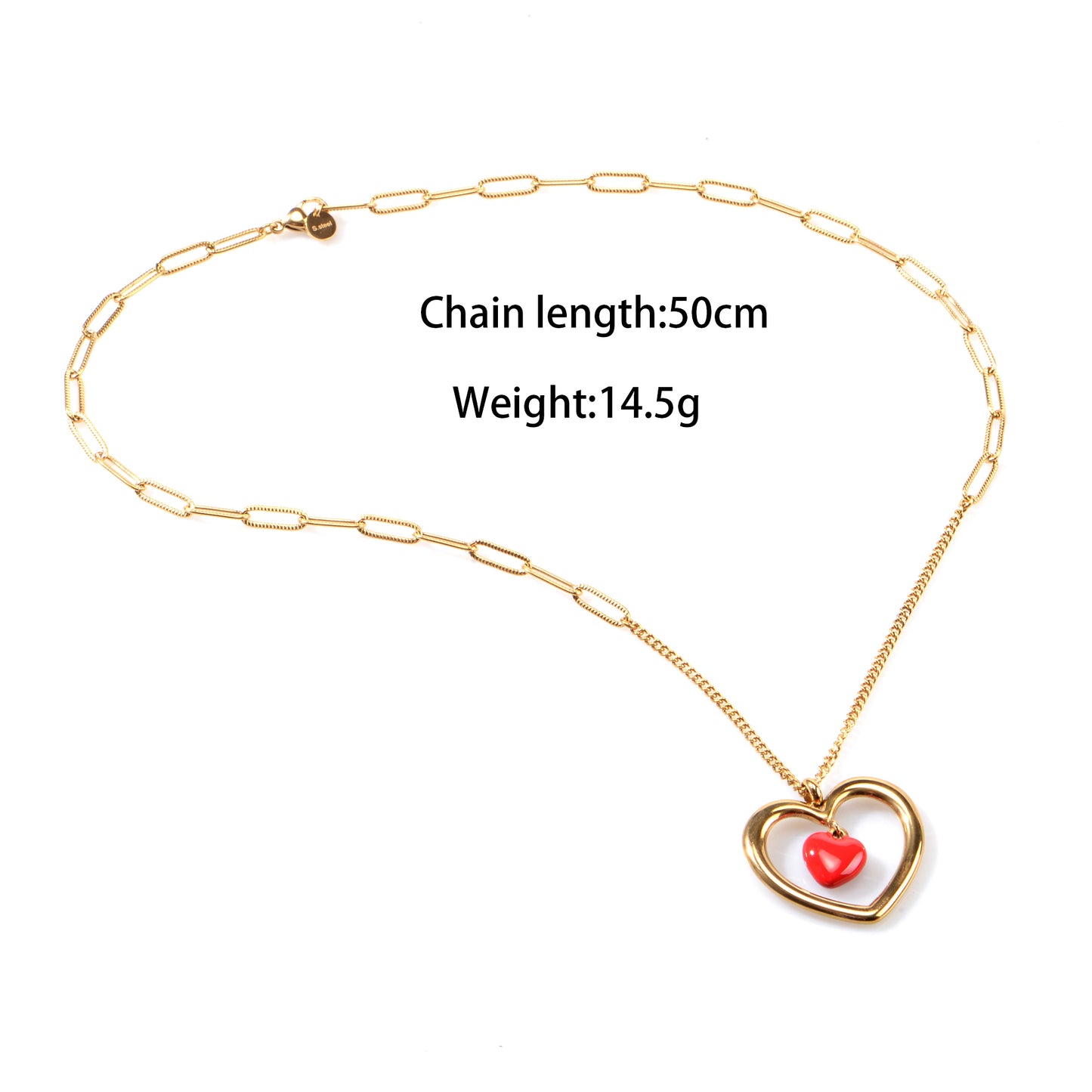 Oudisijewelry 316L Stainless steel heart pendant necklace