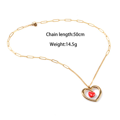 Oudisijewelry 316L Stainless steel heart pendant necklace