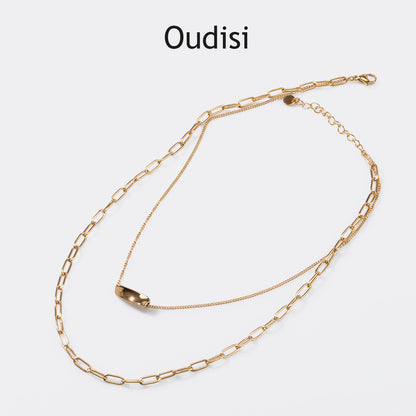 Oudisijewelry Stainless steel stack necklaces