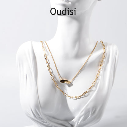 Oudisijewelry Stainless steel stack necklaces