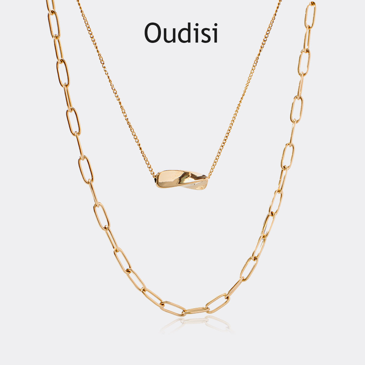 Oudisijewelry Stainless steel stack necklaces