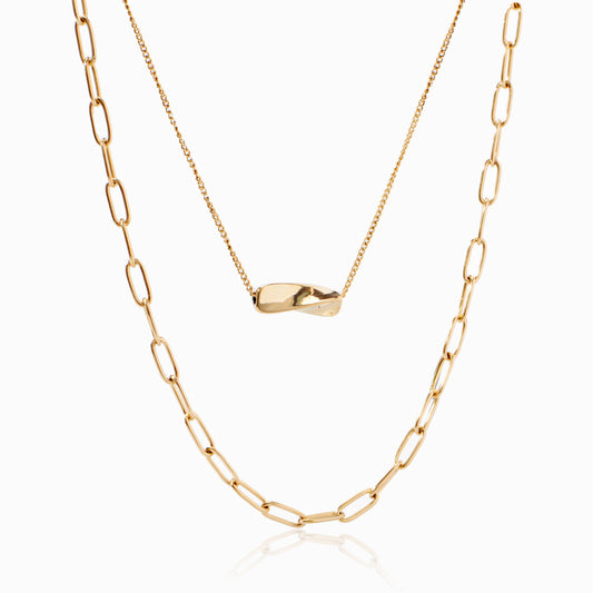 Stainless Steel 18K Gold-Plated Stack Necklaces