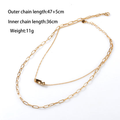 Oudisijewelry Stainless steel stack necklaces