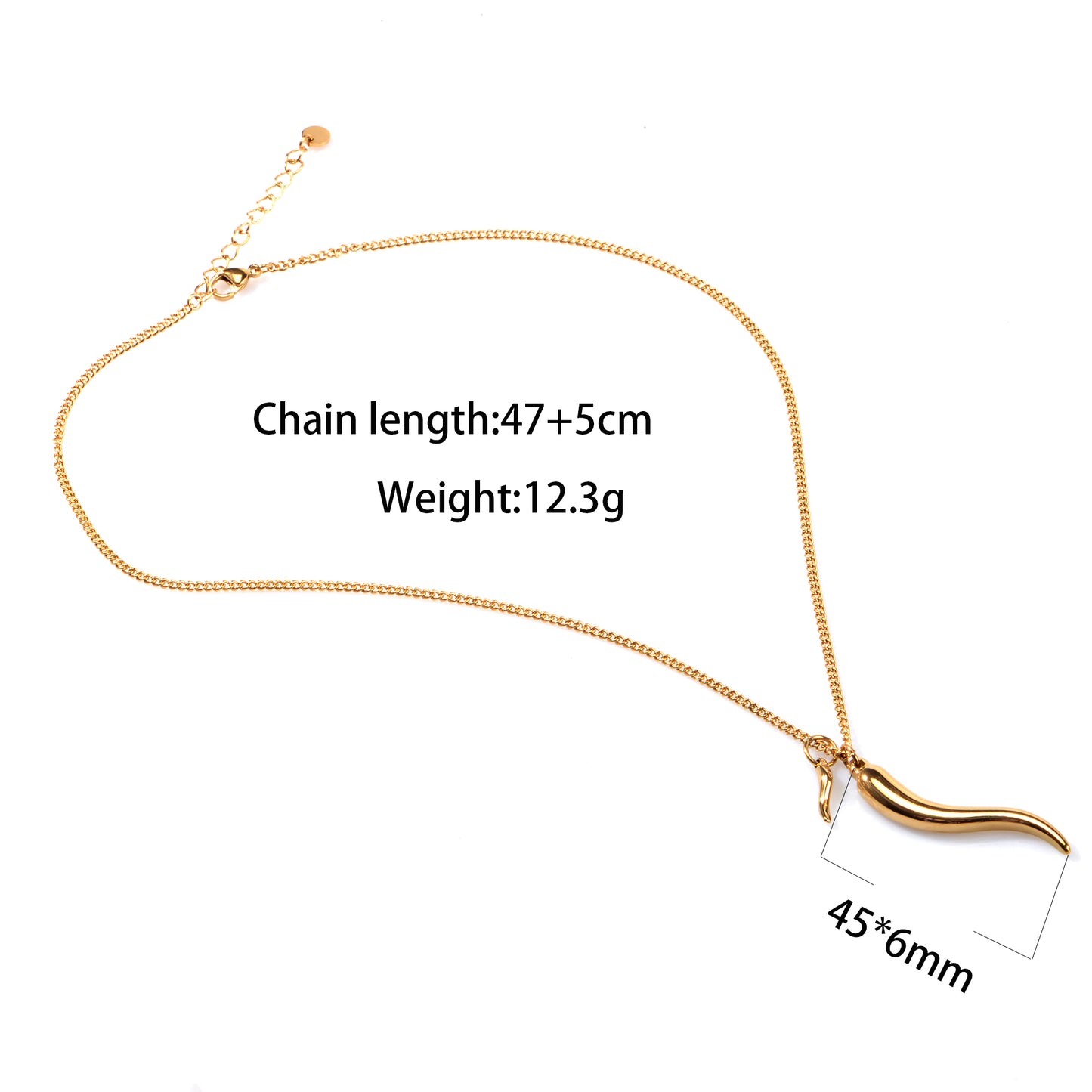 Oudisijewelry 316L Stainless steel Chilli Pendant Necklace