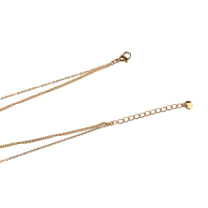 18K Gold-Plated Stainless Steel Nature Stone Extension Stack Necklace