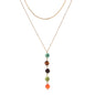 Nature stone extension stack necklace