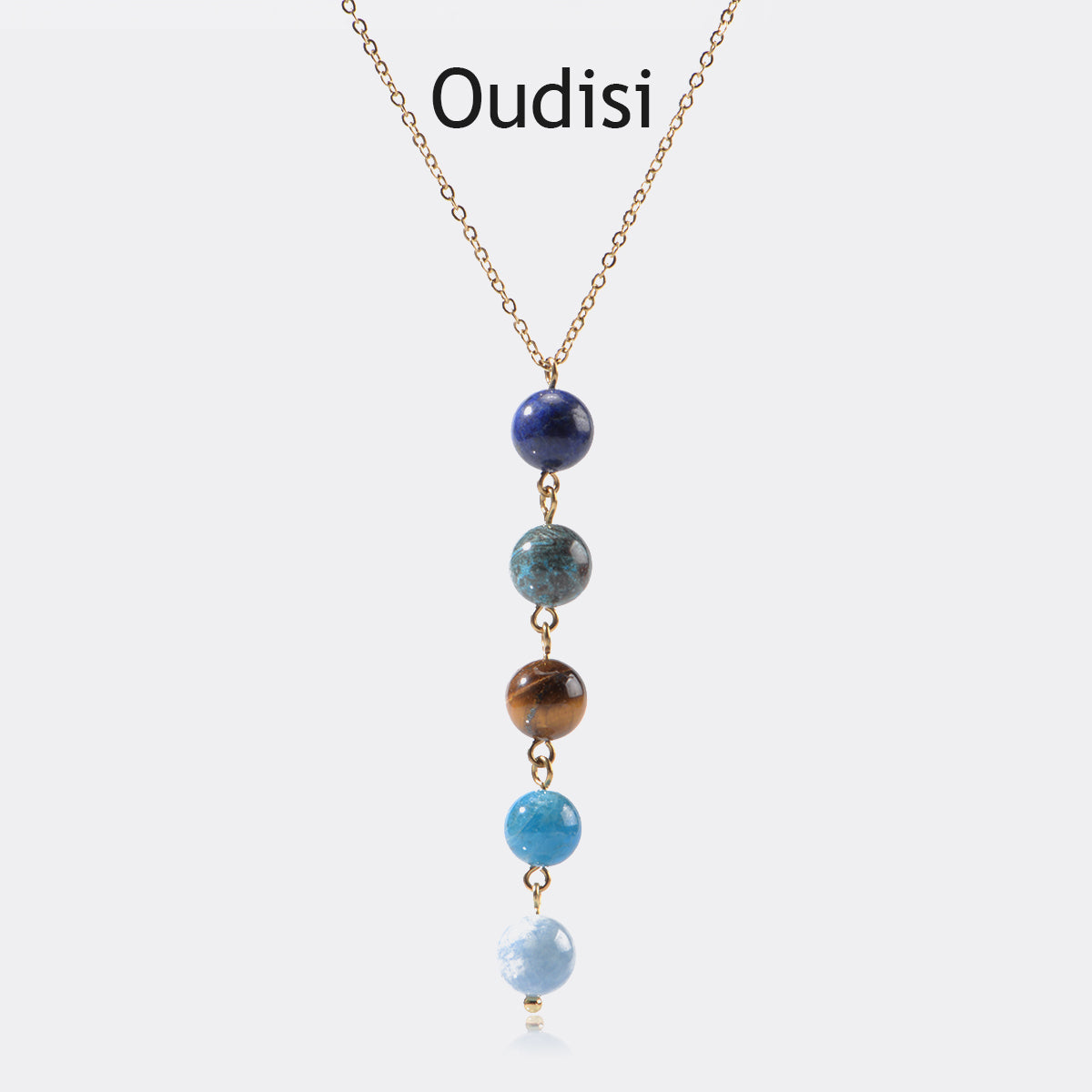 Nature stone extension stack necklace