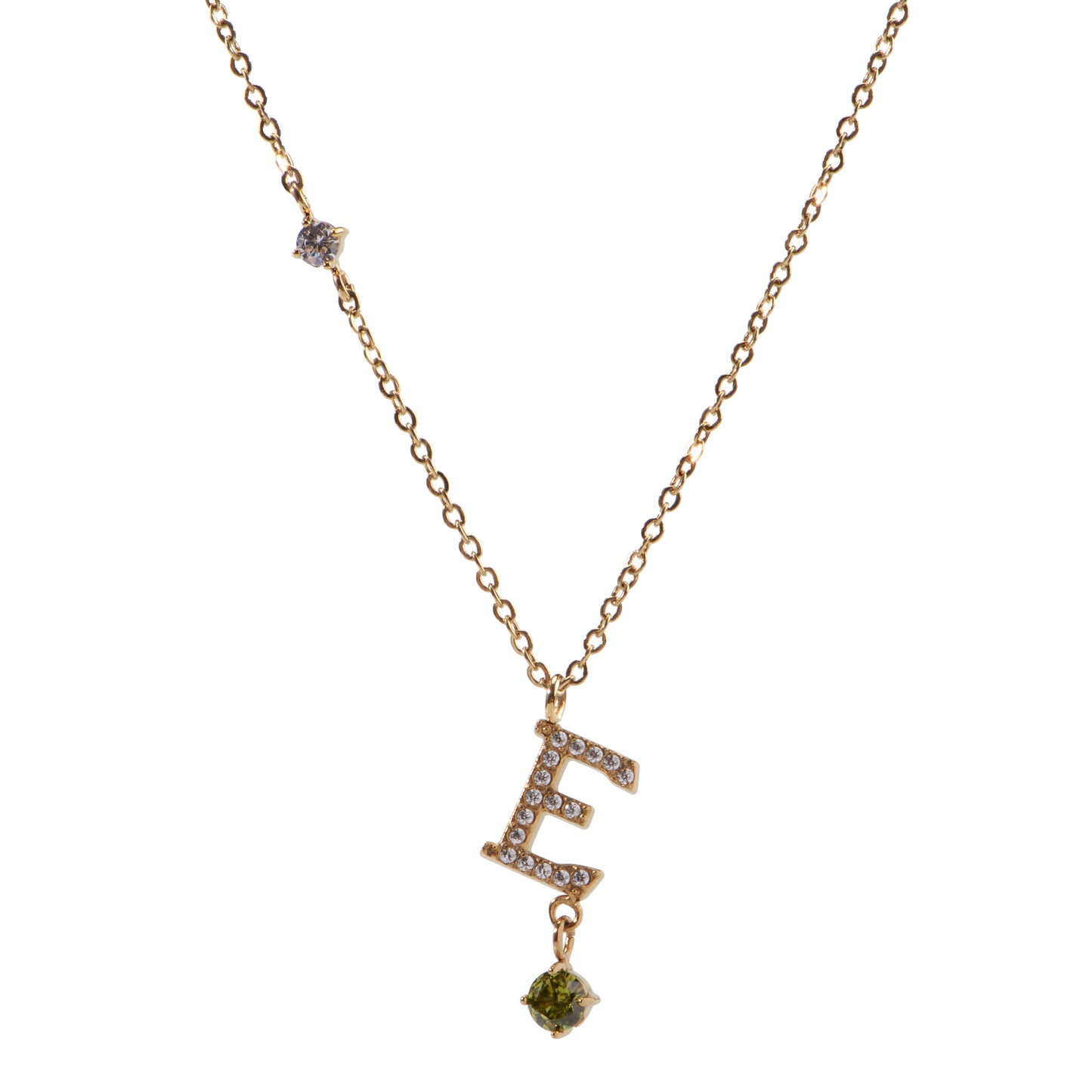 Stainless Steel 18K Gold-Plated Initial 26 Letters  Zircon Necklaces