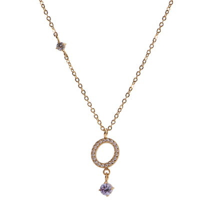 Stainless Steel 18K Gold-Plated Initial 26 Letters  Zircon Necklaces