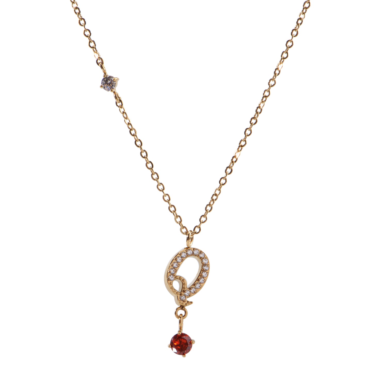 Stainless Steel 18K Gold-Plated Initial 26 Letters  Zircon Necklaces