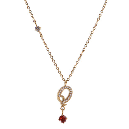 Stainless Steel 18K Gold-Plated Initial 26 Letters  Zircon Necklaces