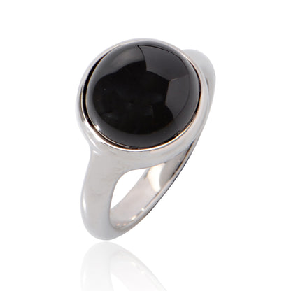 Women's Fine Jewelry Stainless Steel 18K Gold-Plated Natural Stone Ring