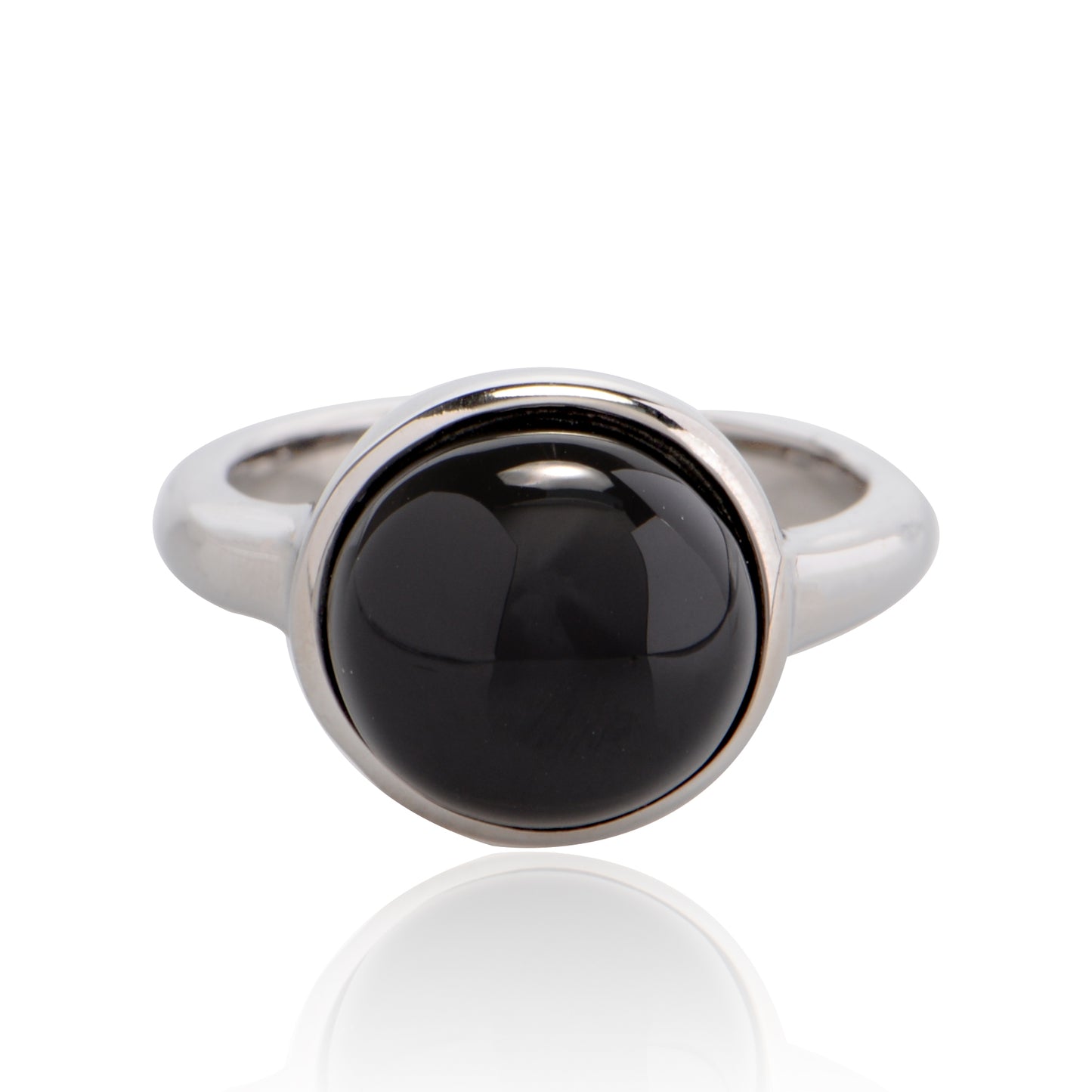 Women's Fine Jewelry Stainless Steel 18K Gold-Plated Natural Stone Ring