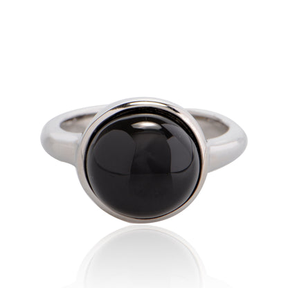 Women's Fine Jewelry Stainless Steel 18K Gold-Plated Natural Stone Ring