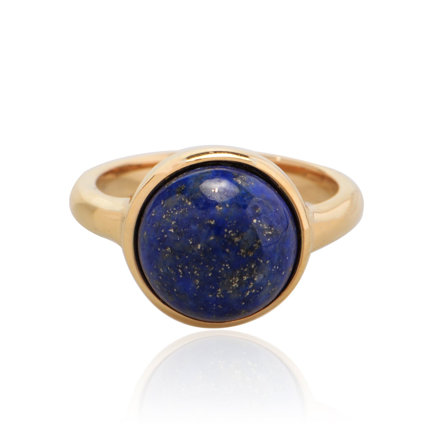 Women's Fine Jewelry Stainless Steel 18K Gold-Plated Natural Stone Ring