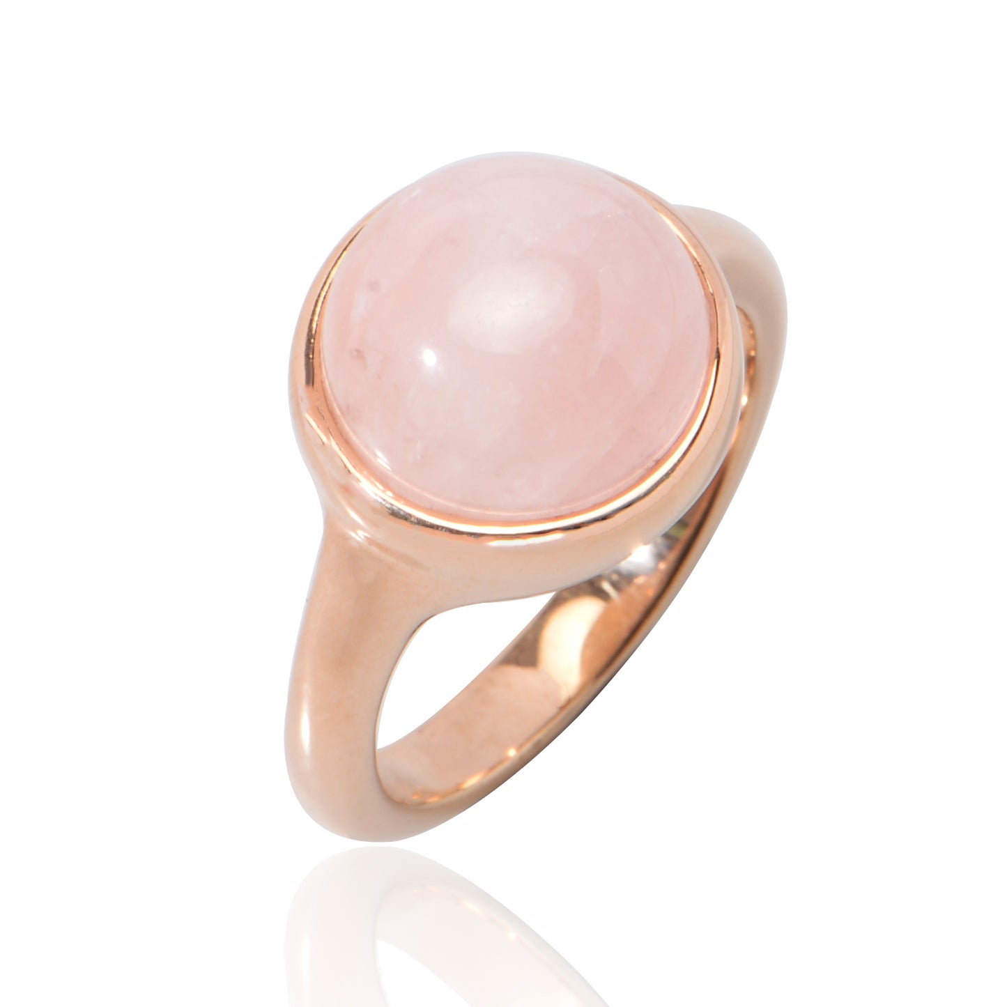 Women's Fine Jewelry Stainless Steel 18K Gold-Plated Natural Stone Ring