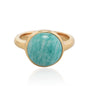 Stainless Steel Handmade Natural Round Shape Gemstone Ring Jewelry for Women Gift