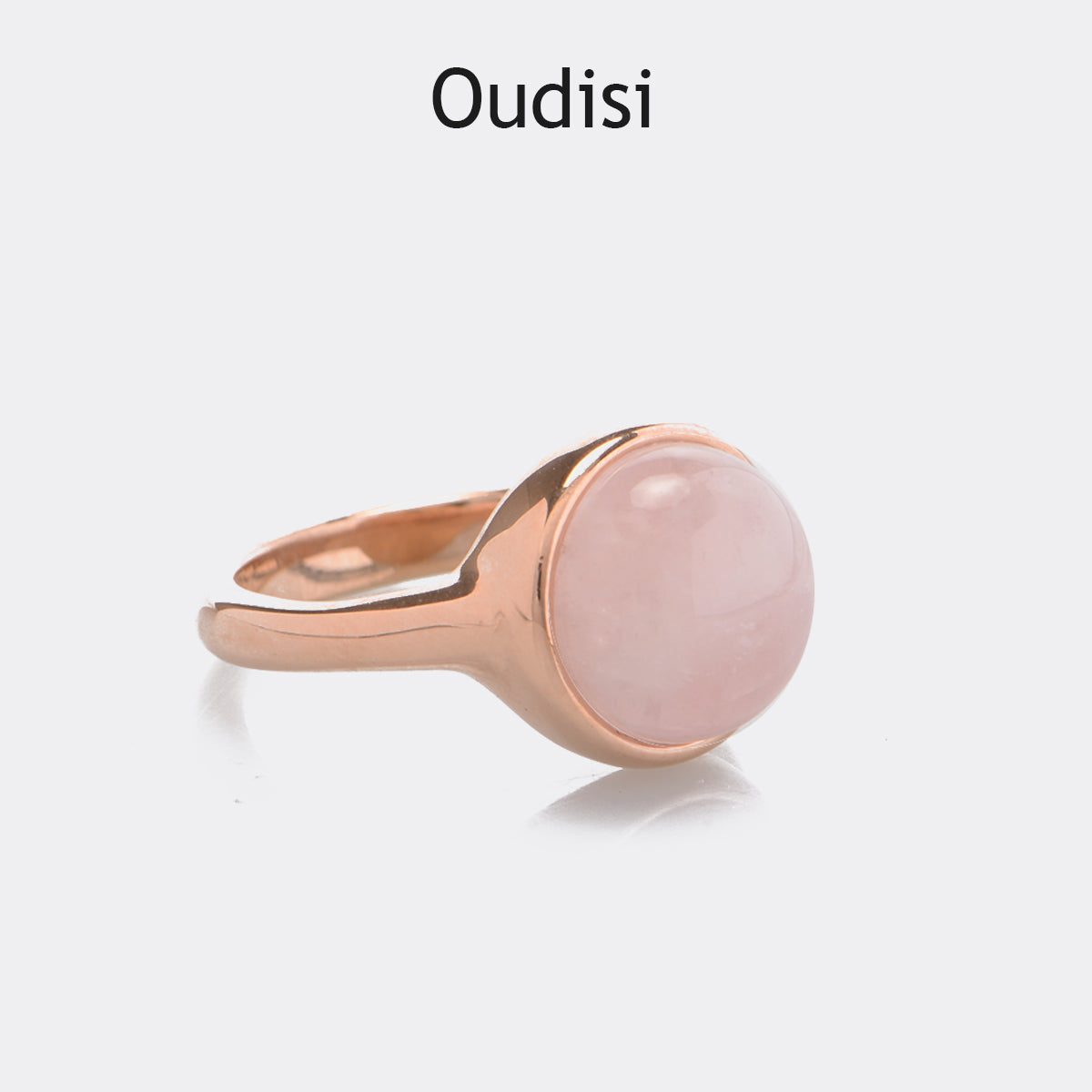 Crystal plating 18K gold pink ring