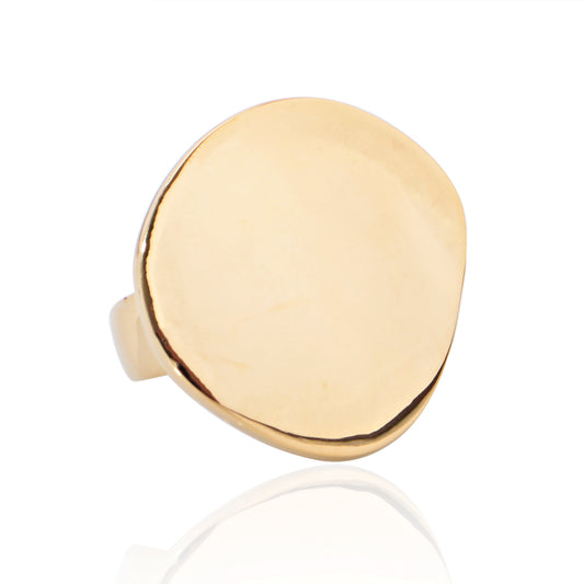 Stainless Steel Plating 18K Gold Chunky Ring For Women Jewelry