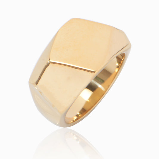Women's Ring Stainless Steel 18K Gold-Plated Chunky Stainless Steel Ring