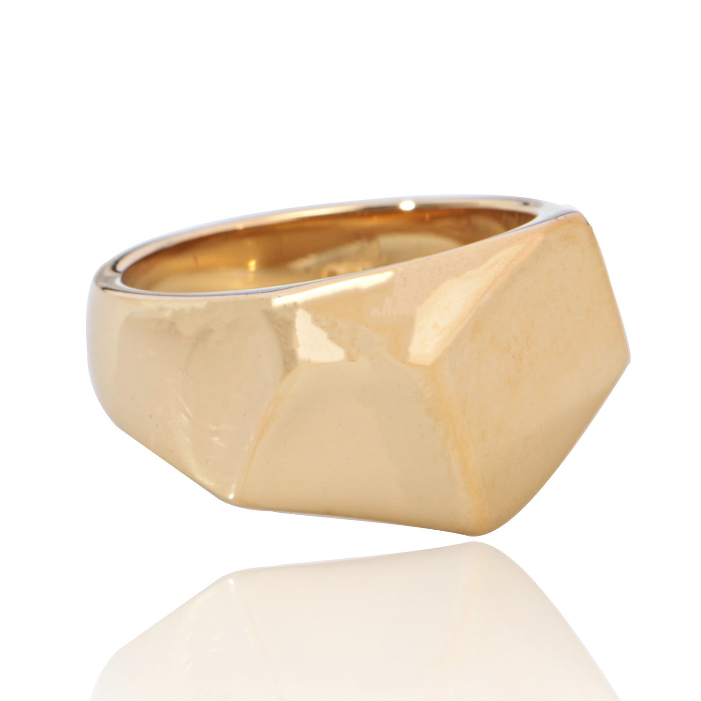 Women's Ring Stainless Steel 18K Gold-Plated Chunky Stainless Steel Ring