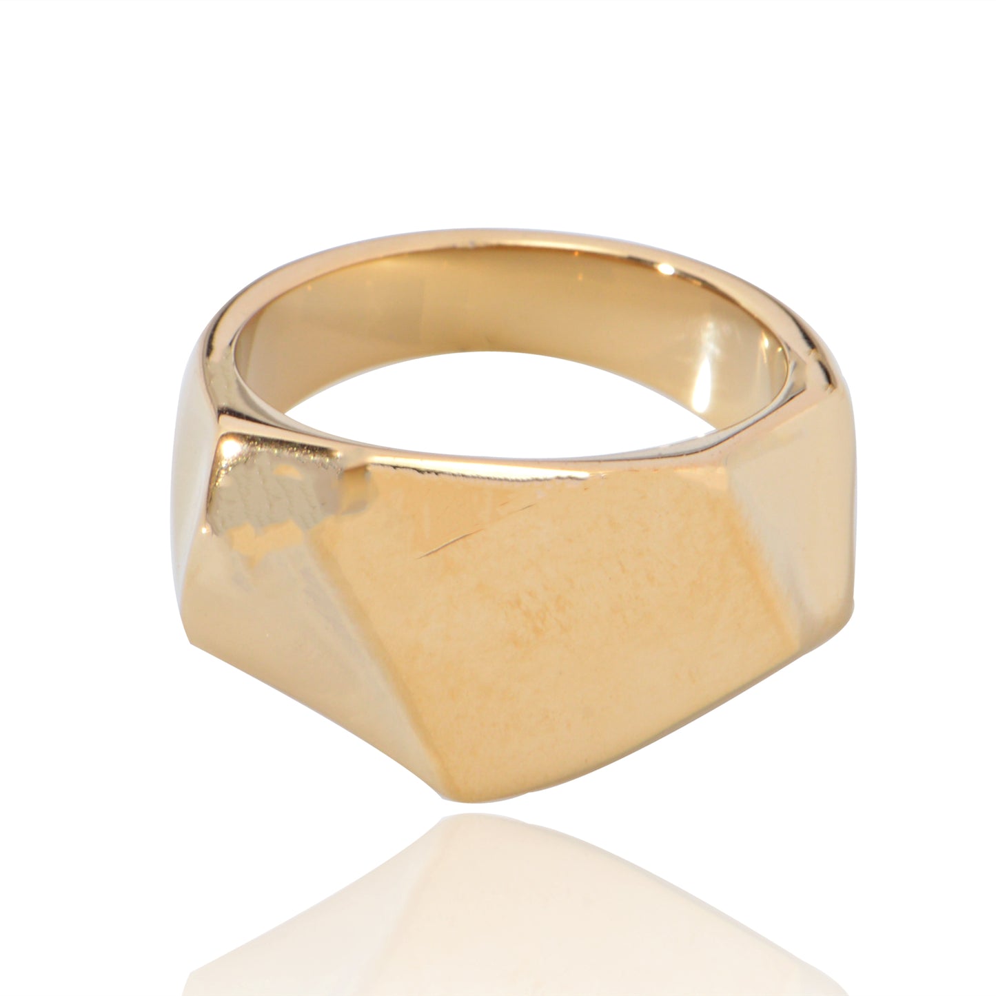 Women's Ring Stainless Steel 18K Gold-Plated Chunky Stainless Steel Ring