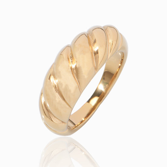 Stainless Steel 18K Gold-Plated Twisted ring