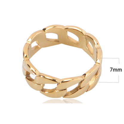 Stainless Steel 18K Gold-Plated  unisex chunky link Stainless Steel ring
