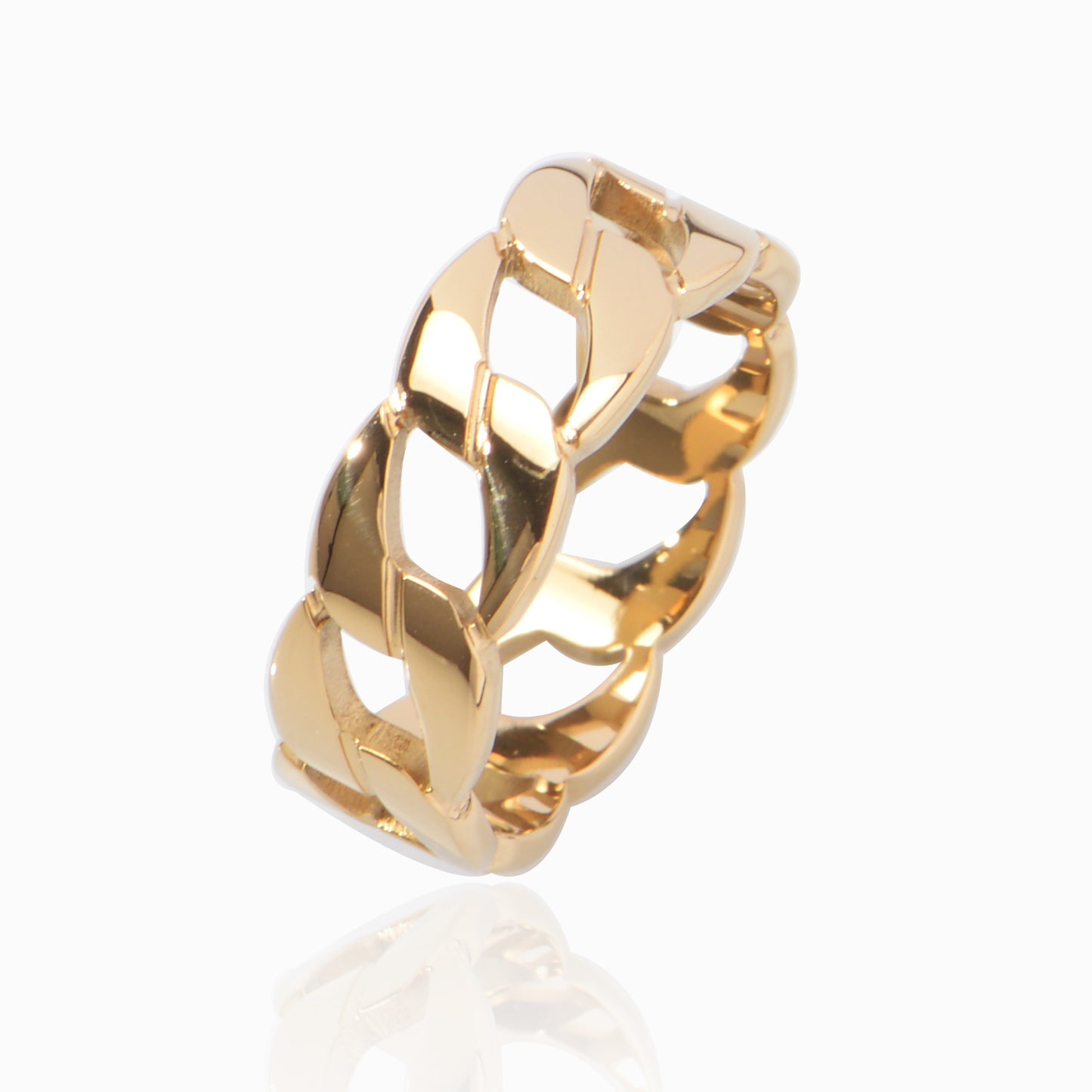 Stainless Steel 18K Gold-Plated  unisex chunky link Stainless Steel ring