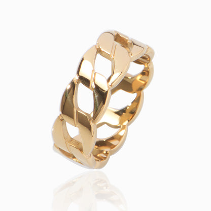 Stainless Steel 18K Gold-Plated  unisex chunky link Stainless Steel ring