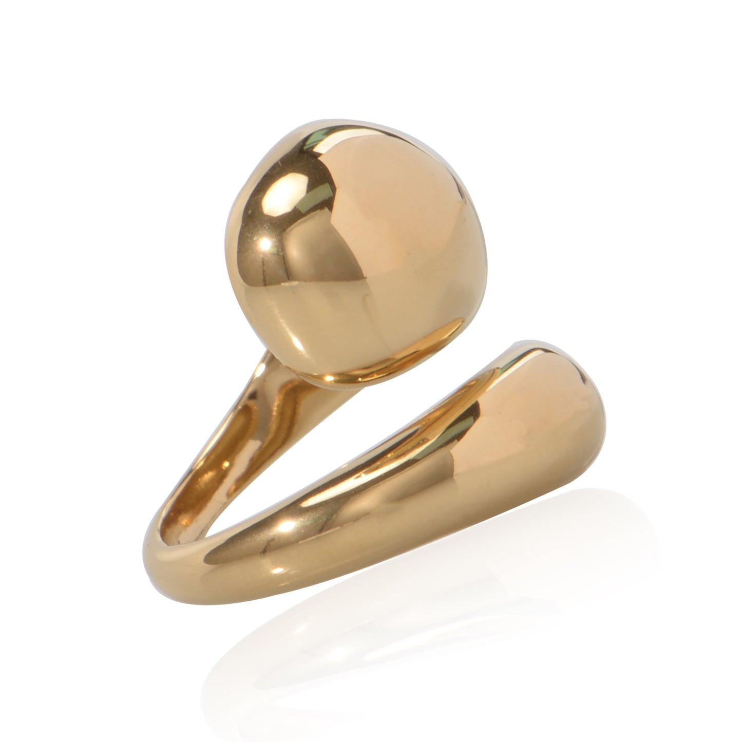 Oudisi Jewelry Stainless steel Plating 18K Gold Twisted Chunky Ring