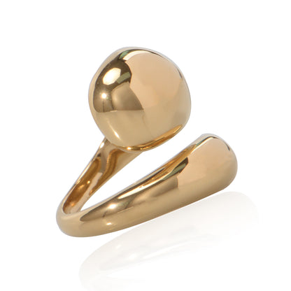 Oudisi Jewelry Stainless steel Plating 18K Gold Twisted Chunky Ring