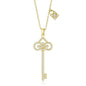 925 Sterling Silver Key Pendant Necklace Embellished With Zirconia