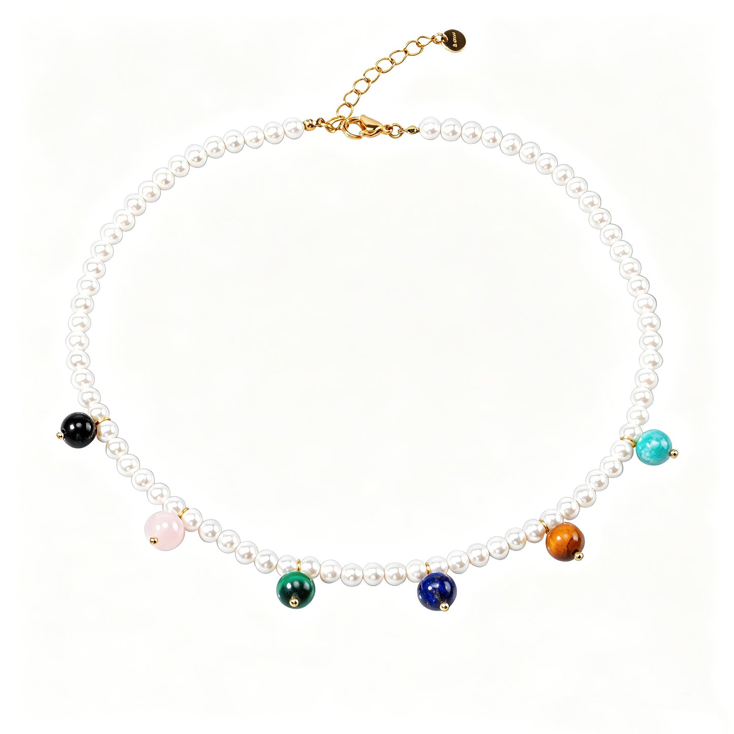 18K Gold-Plated Stainless Steel Shell Pearl Natural Stone Bead Necklace